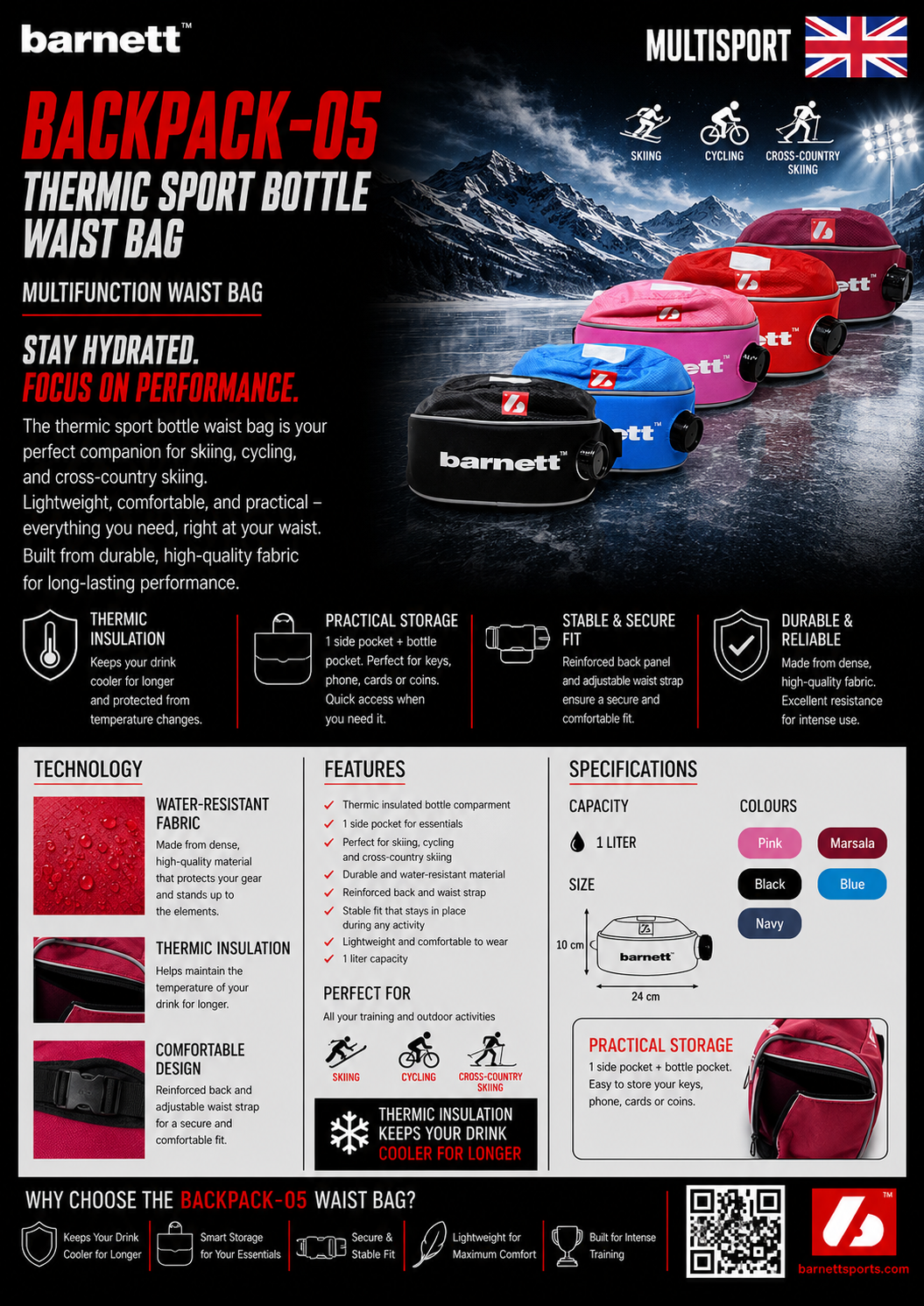 BACKPACK-05 Multifunction Thermic Sports Bottle Waist Bag