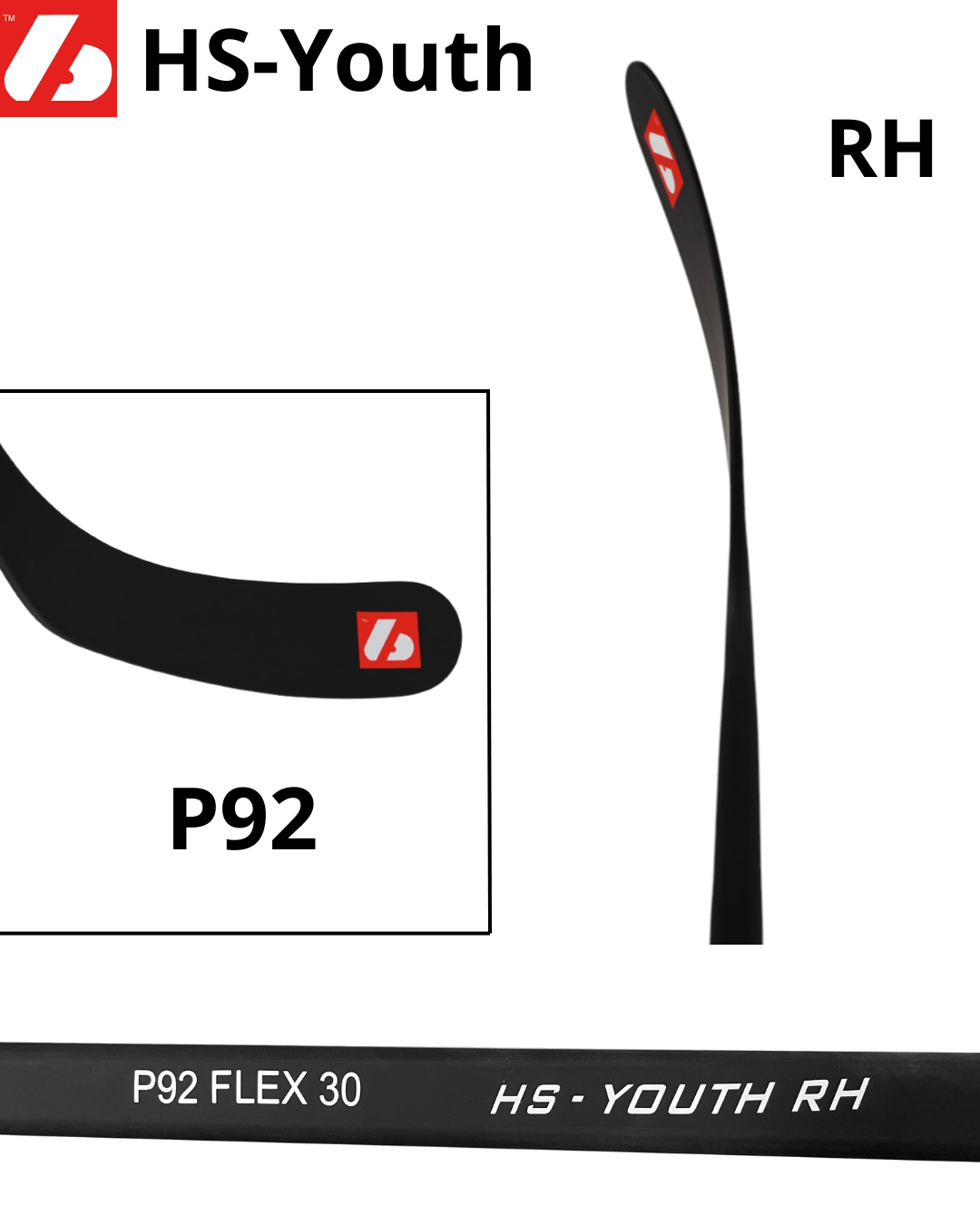 Palo de hockey juvenil HS-Youth Carbon