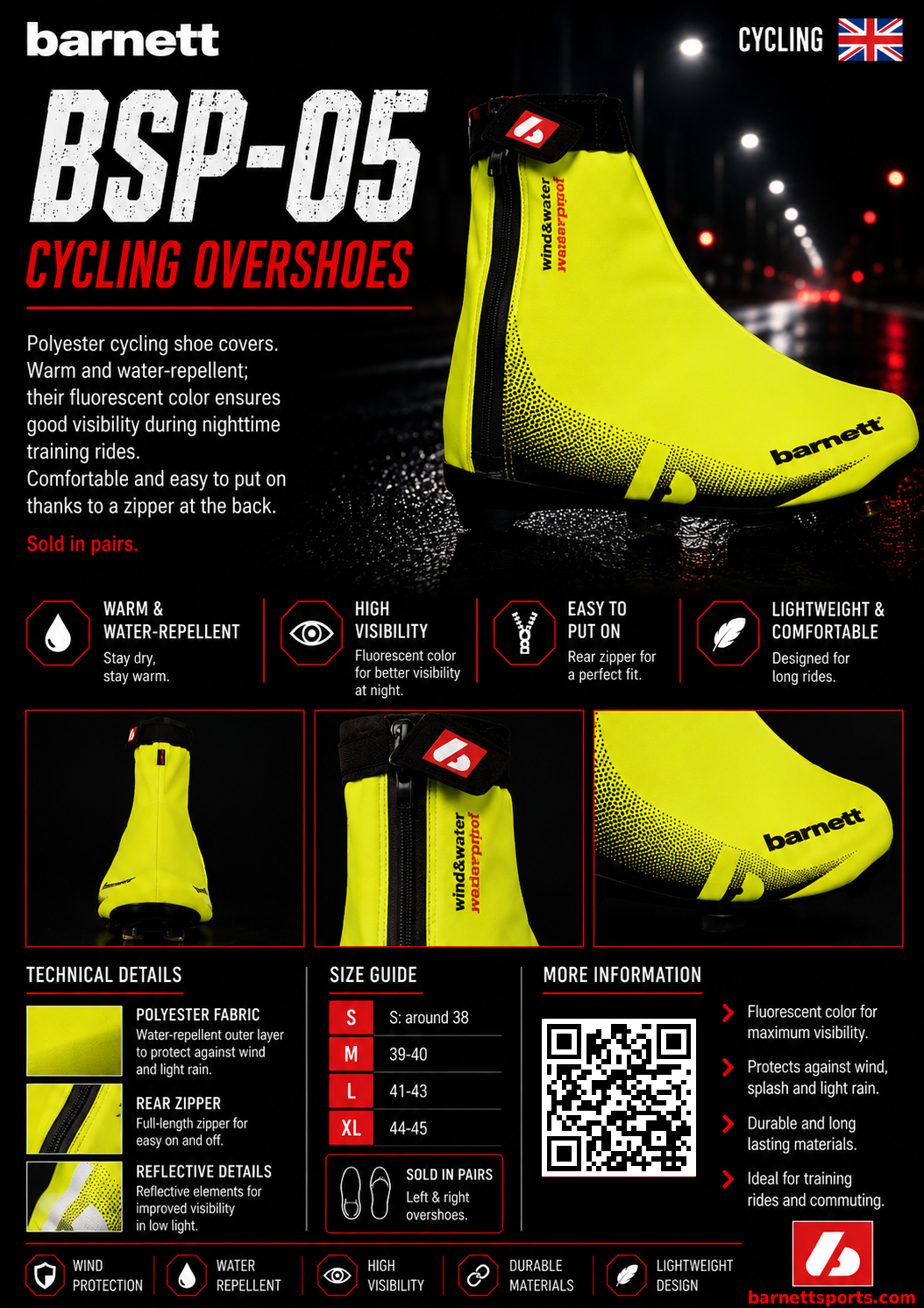 BSP-05 Cubrezapatillas de ciclismo, cálidos y repelentes al agua