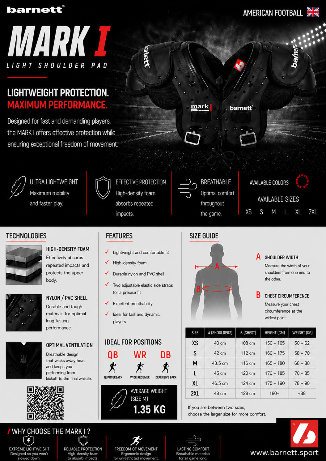 MARK I Football shoulder pad pro