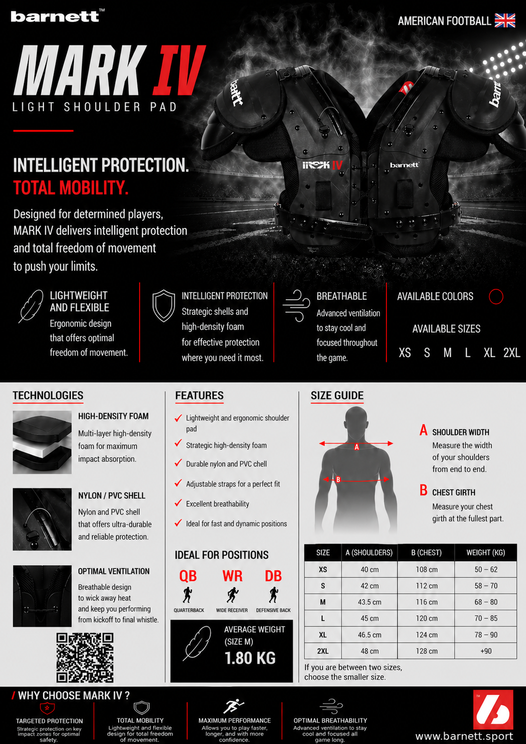 MARK IV Football shoulder pad pro