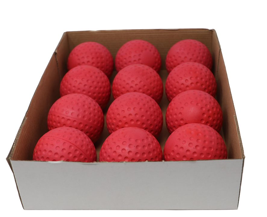 A-123 baseball balls for throwing machine, size 9'', red/yellow, 12 pieces