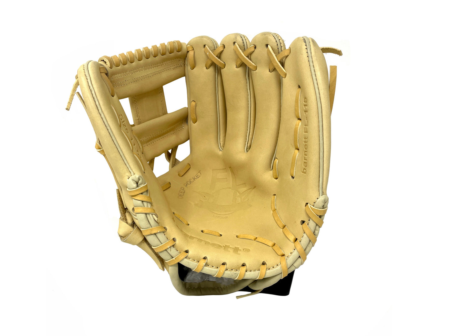 Guante de béisbol FL-115, de cuero de alta calidad, para infield/outfield, 11.5", color beige