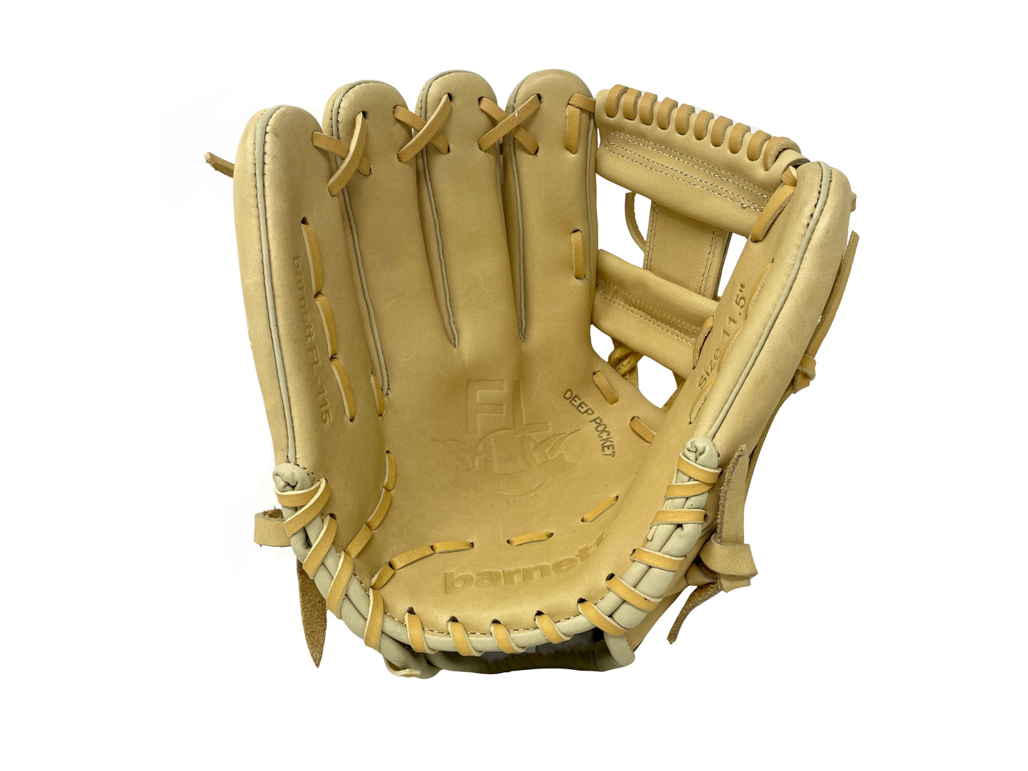 Guante de béisbol FL-115, de cuero de alta calidad, para infield/outfield, 11.5", color beige