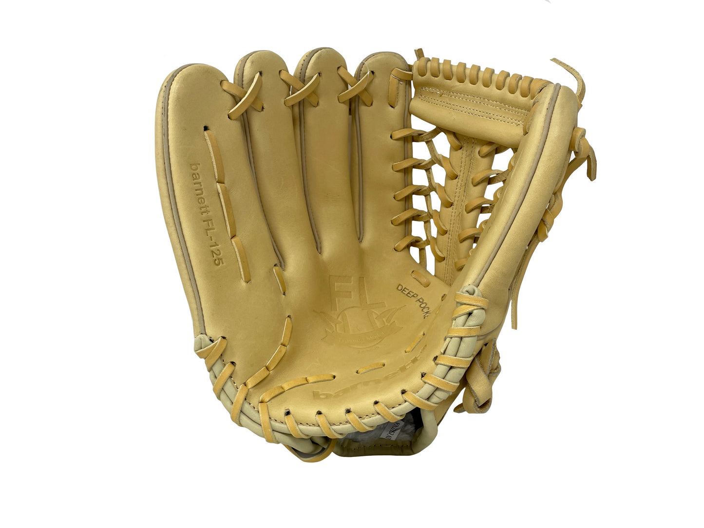 Guante de béisbol FL-125, de cuero, para infield/outfield/lanzador, 12,25", beige