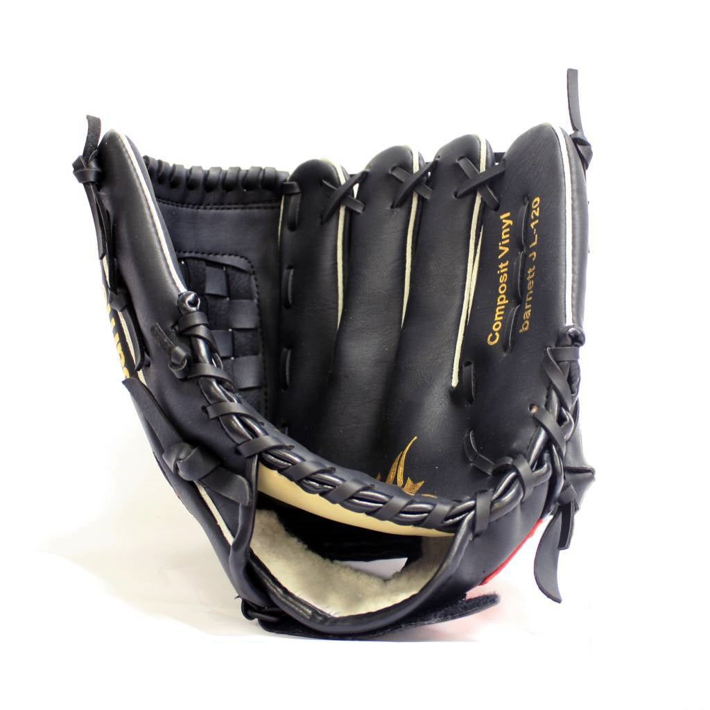 JL-120 INITIATION BASEBALL GLOVE PU OUTFIELD 12, BLACK