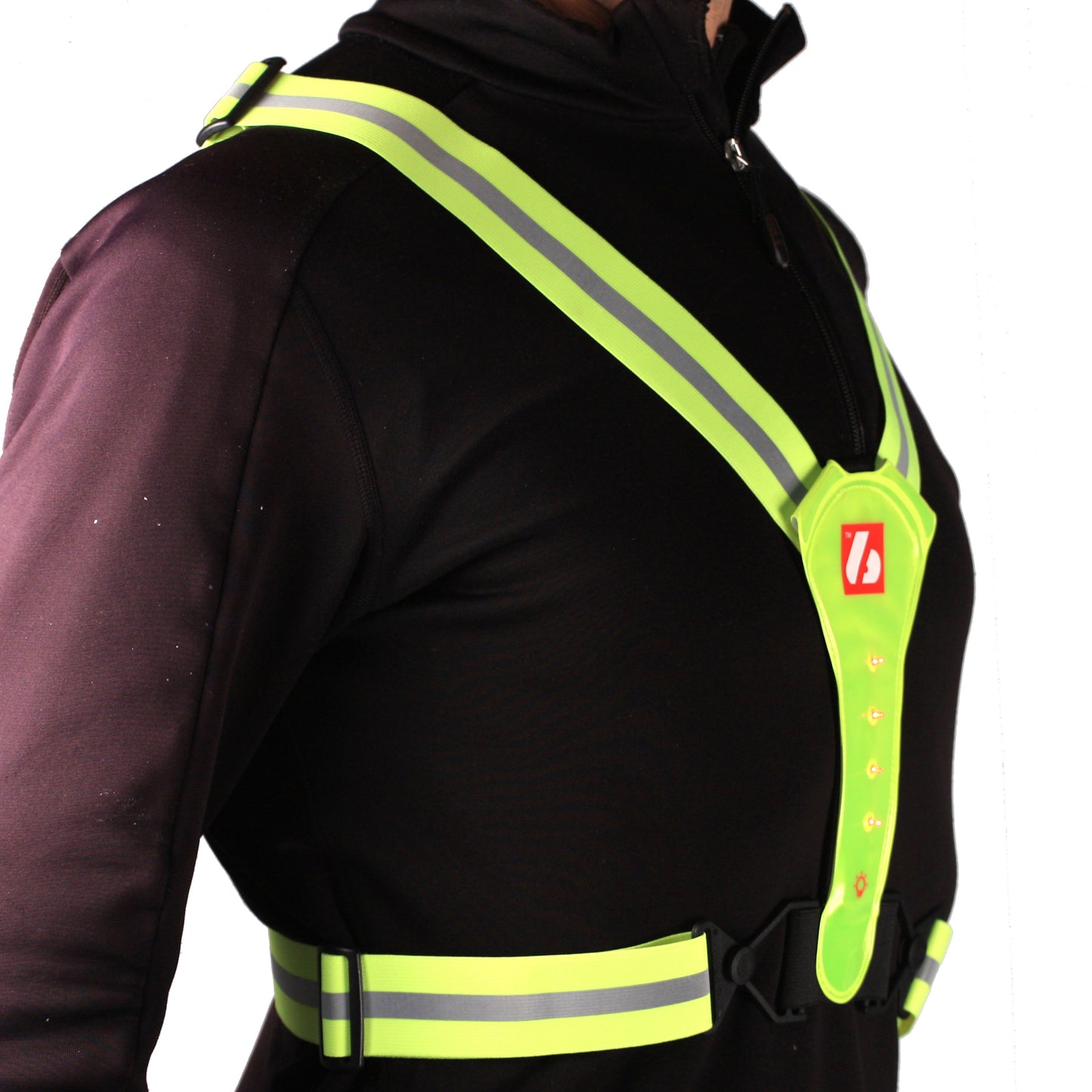 Chaleco fluorescente LW-1 con luces LED y bandas reflectantes