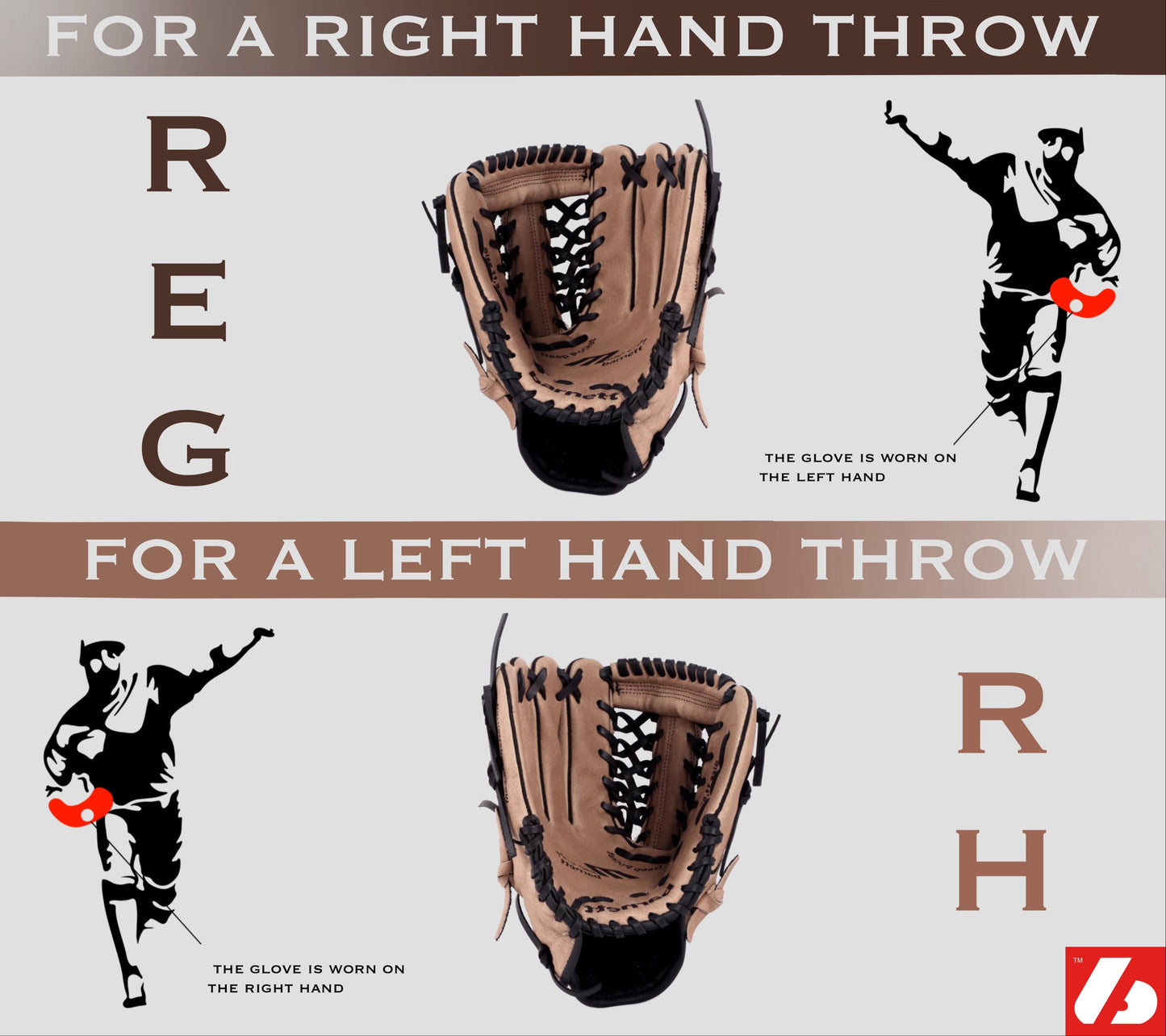 Guante de béisbol FL-120, de cuero, para infield/outfield/lanzador, 12", beige