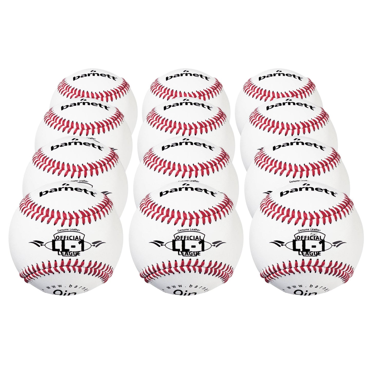 LL-1 Match and practice baseballs, Size 9", White, 1 dozen