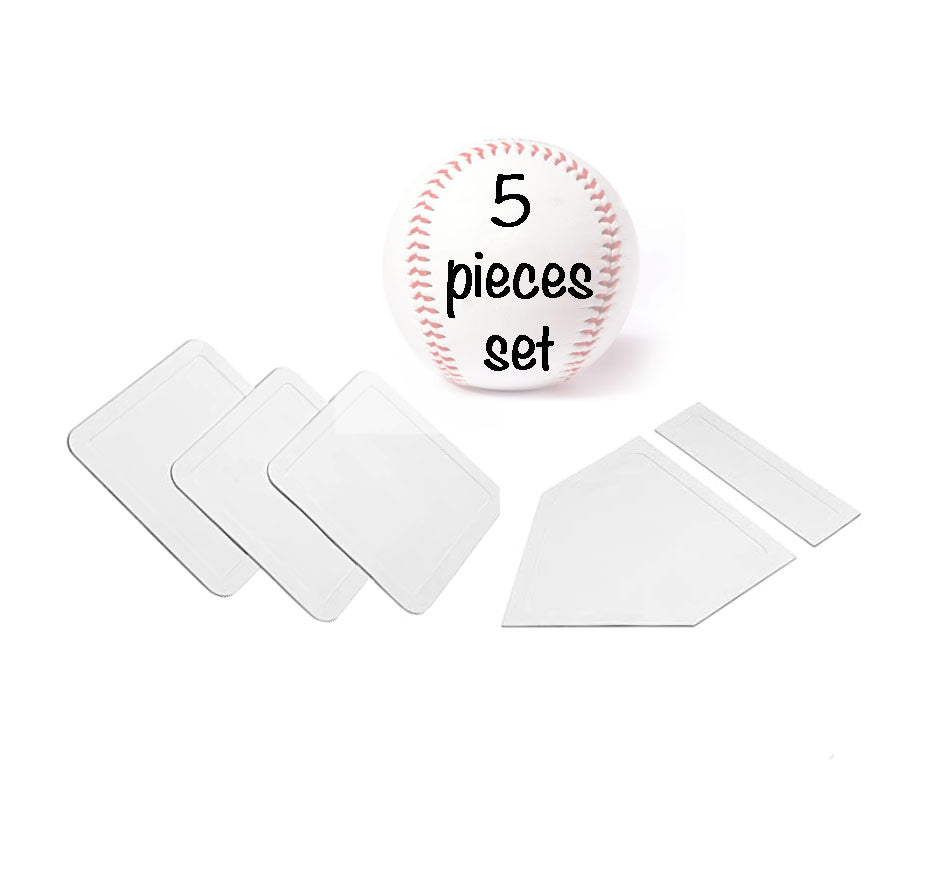 BBT-01 Set of rubber baseball playing accessories, one size, 5 pieces, white / orange