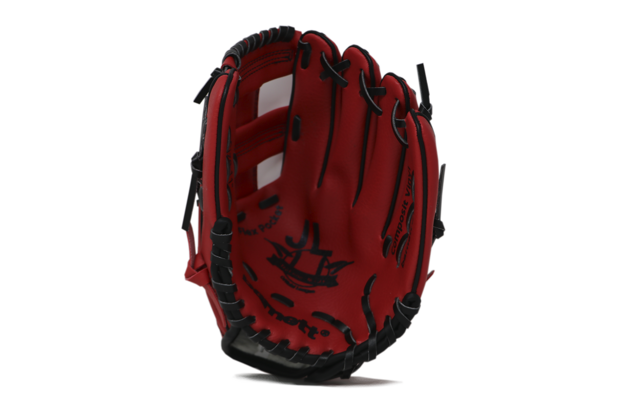 JL-110 Baseball glove, outfield, polyurethane, size 11 ", red  (Right Hand Throw)