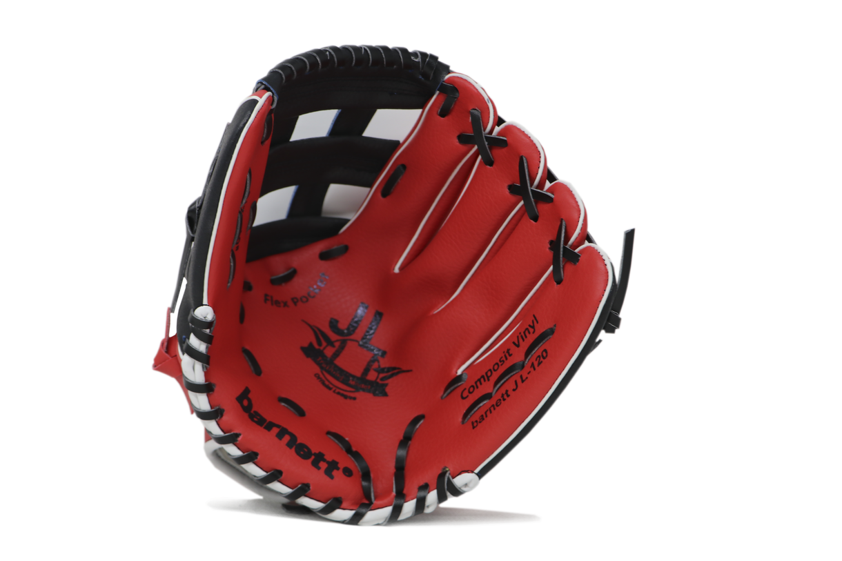 JL-120 - Baseball glove, outfield, polyurethane, size 12.5 ", Red color (Right Hand Throw)