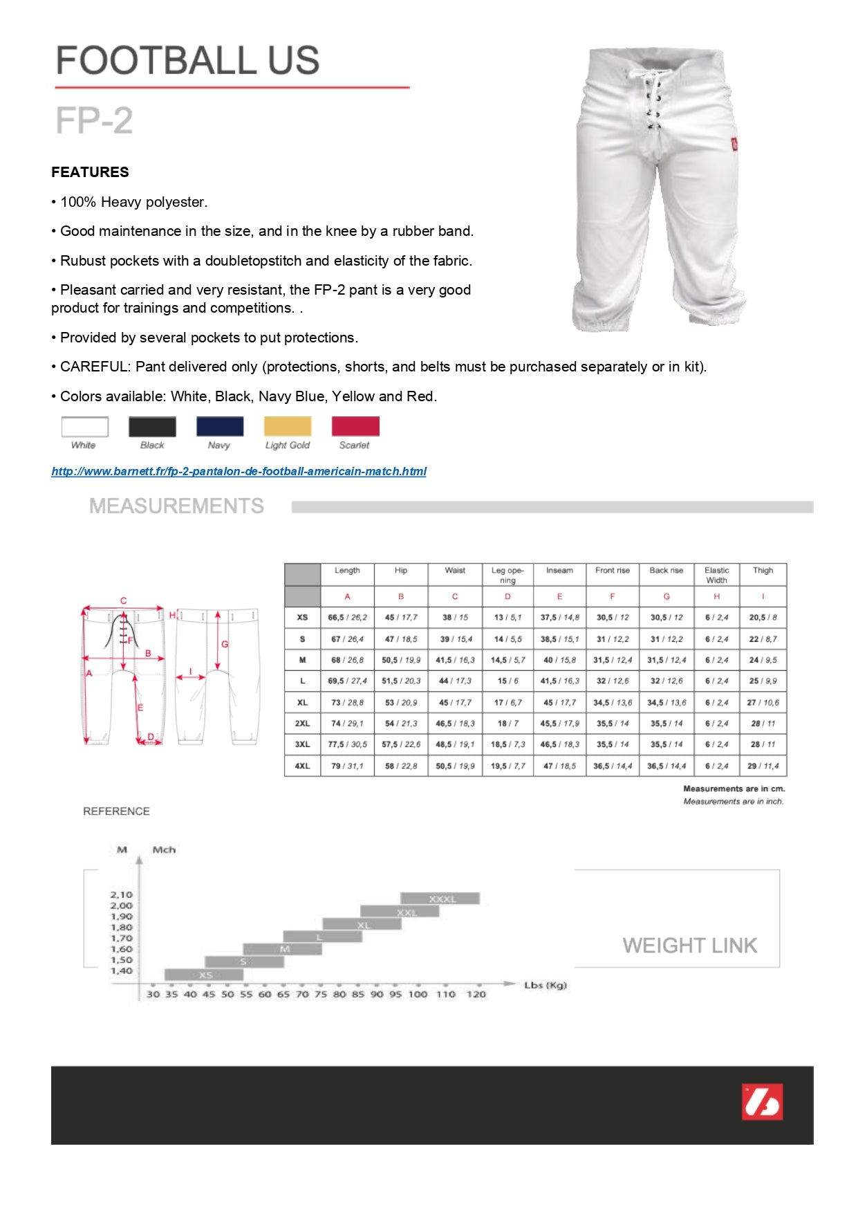 FP-2 Football Pants, Match