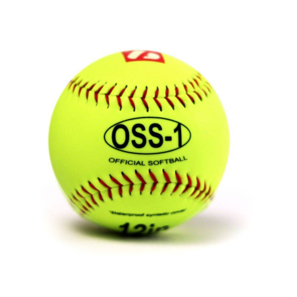 OSS-1 Practice softball ball, size 12", yellow, 2 pieces